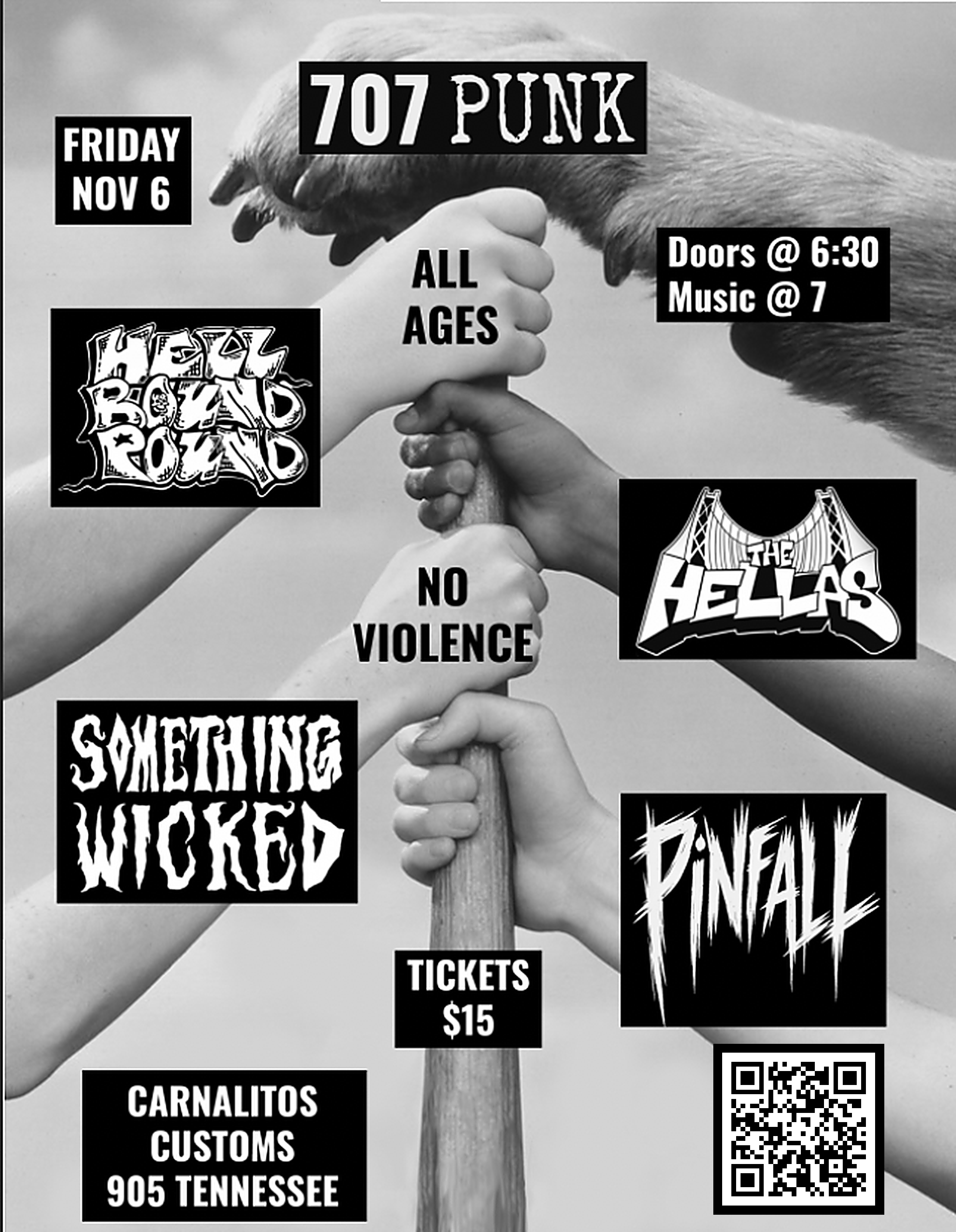 707PUNK Vol.7 with The Hellas, Something Wicked, Hell Bound Pound, Pinfall poster